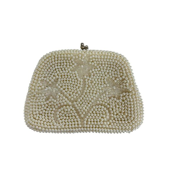 Bon Soir Handbags - Bon Soir Vintage 1950s Beaded Clutch Handbag Hand Made in Japan Italian Beads We